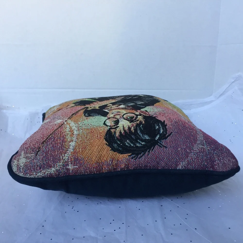 Harry Potter Wizard Wand Vintage Square Throw Pillow 12 x 12 Needlepoint design.
